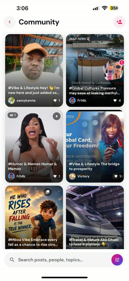 MboaMeet community feed
